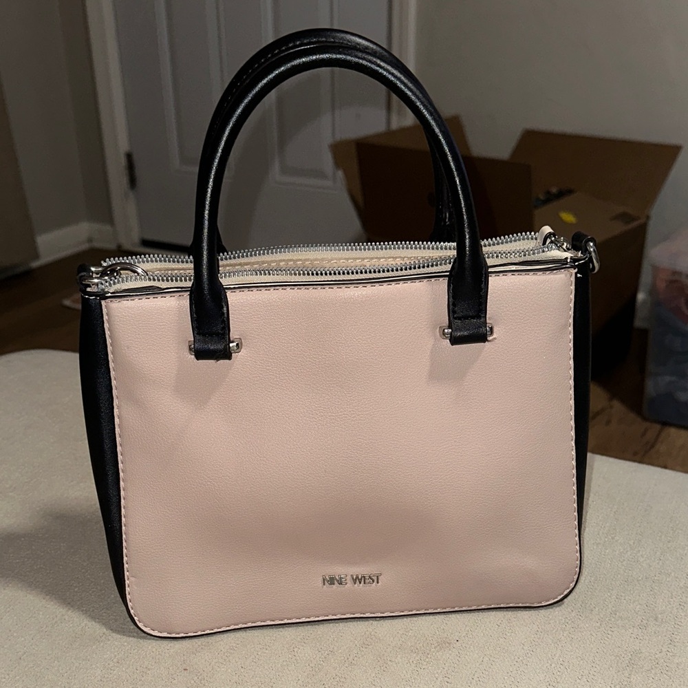 Nine West Blush and Black Satchel